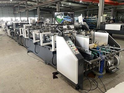 Máquina de colagem e dobra de caixas de cartão de alta velocidade (coladeira de caixas de canto 4&6), HZH-FBP