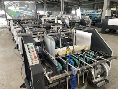 Máquina de colagem e dobra de caixas de cartão de alta velocidade (coladeira de caixas de canto 4&6), HZH-FBP